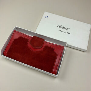 NEW Vintage Billpak Artisans in Leather Red Wallet Organizer Original Box NWT